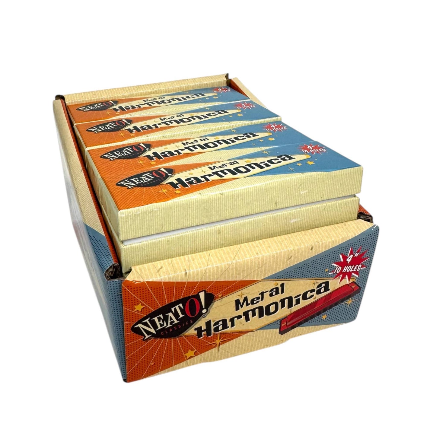 Toysmith - Neato! 4" Metal Harmonica - Retro Classic, vintage toys
