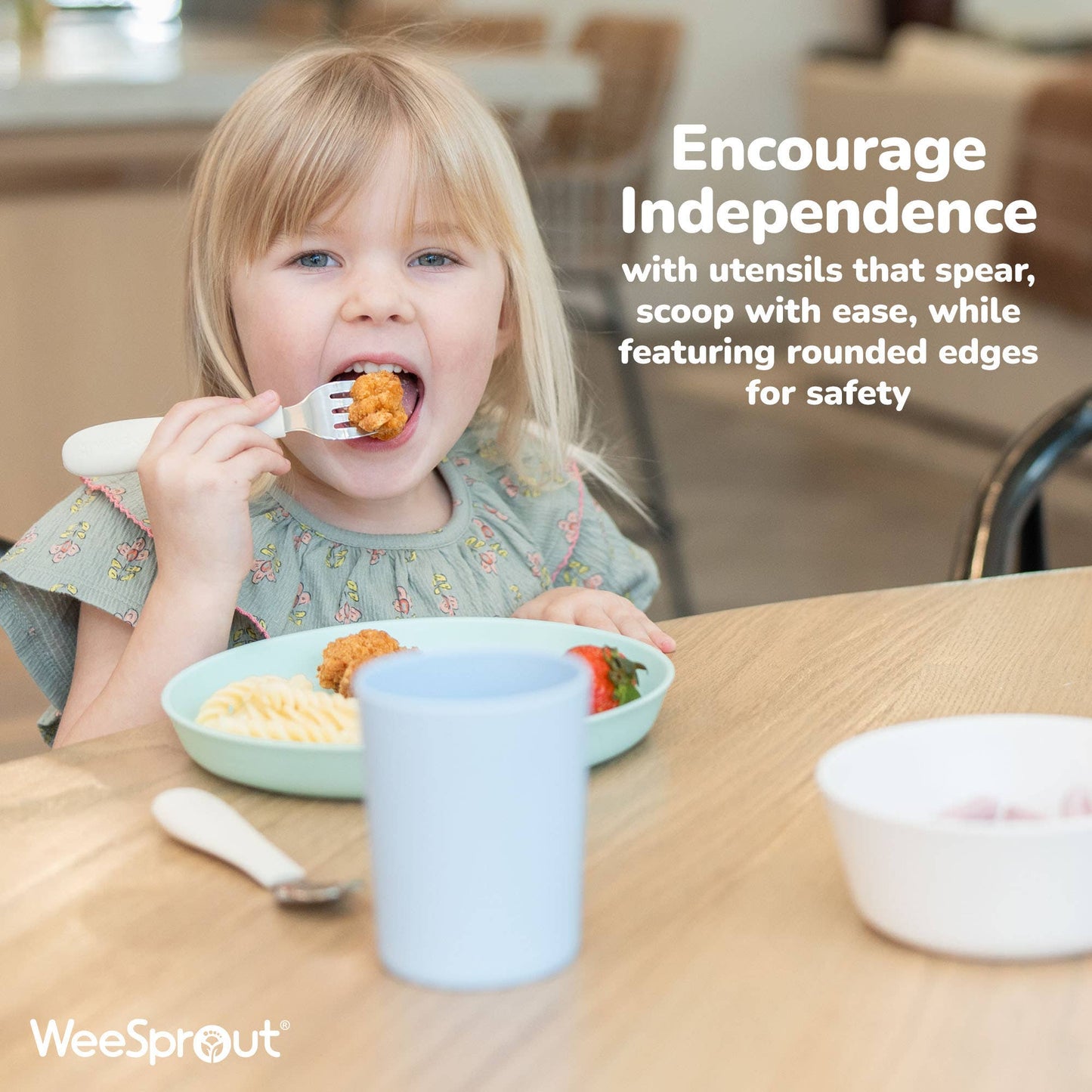WeeSprout - Stainless Steel Toddler Fork & Spoon Set – 2 Piece