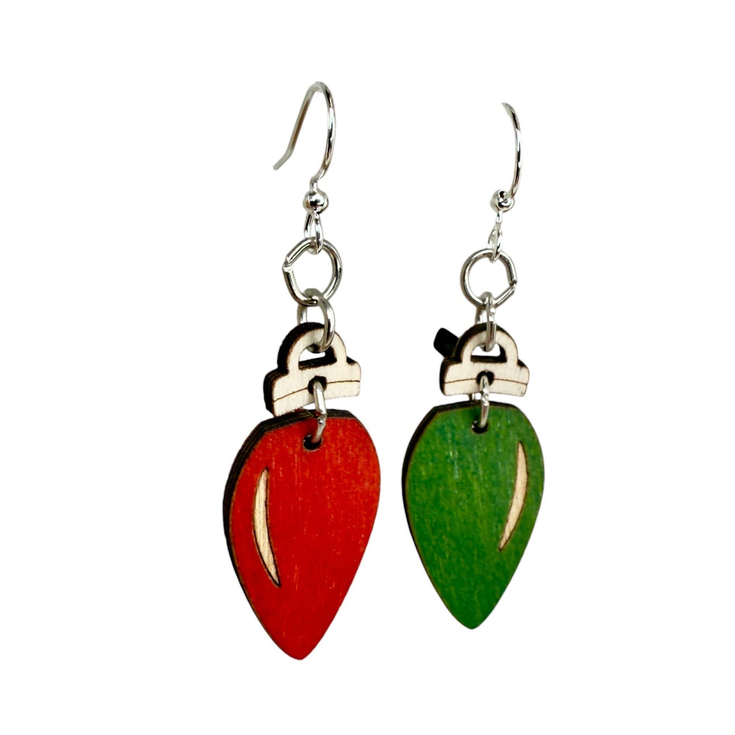 Green Tree Jewelry - Christmas Light Bulb Earrings #1832