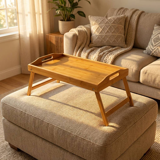 Collapsible Bamboo Breakfast Bed Tray