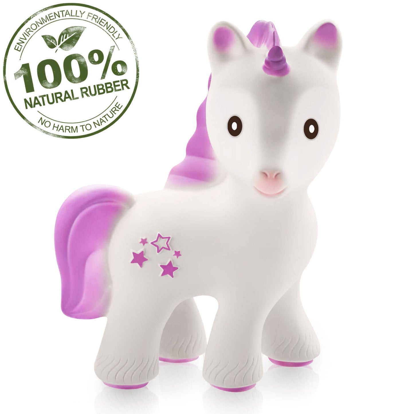 Natural Rubber Teether Unicorn, Non-Toxic, Mold-free Design