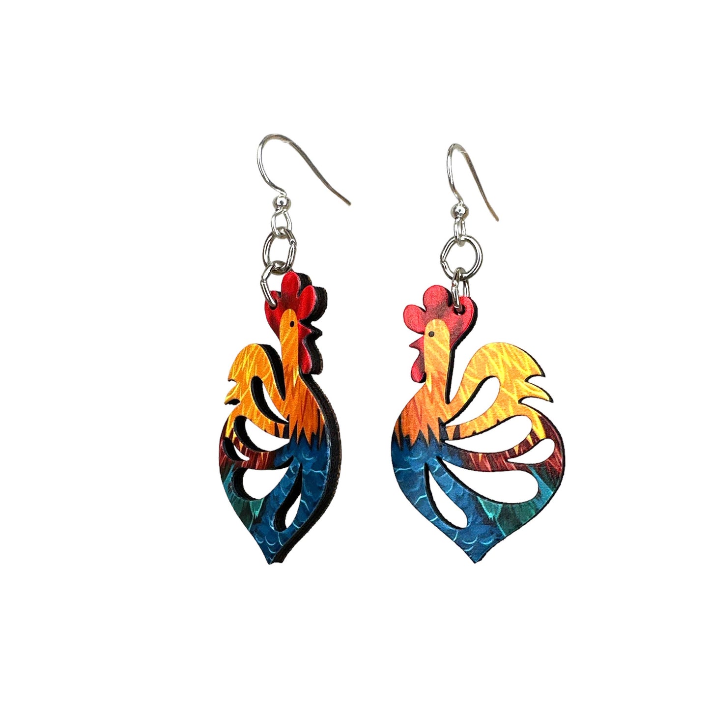 Green Tree Jewelry - Cock-a-doodle-doo Earrings #1770