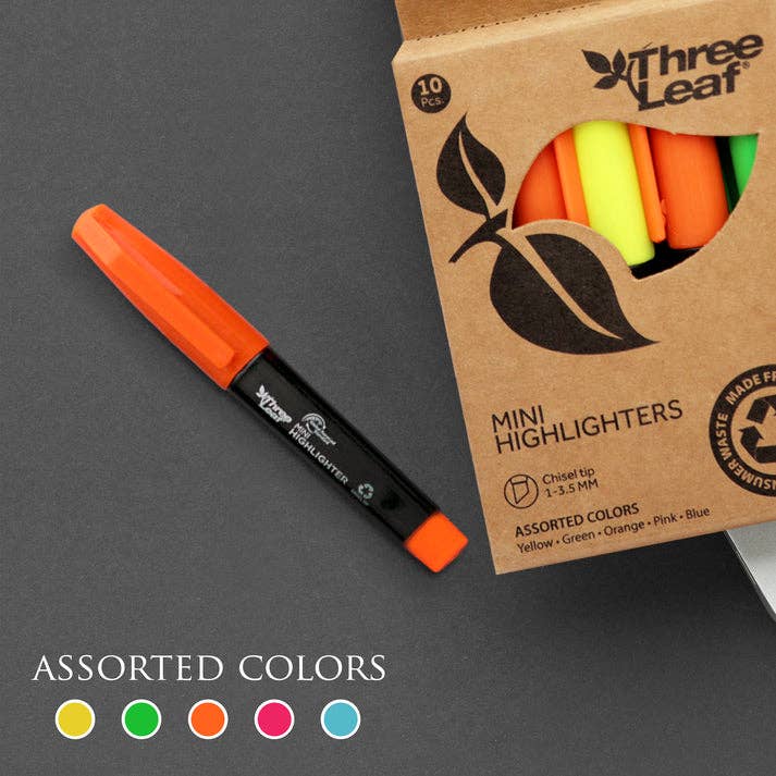 Mini Highlighter 10 - Pack of Assorted Colors Set