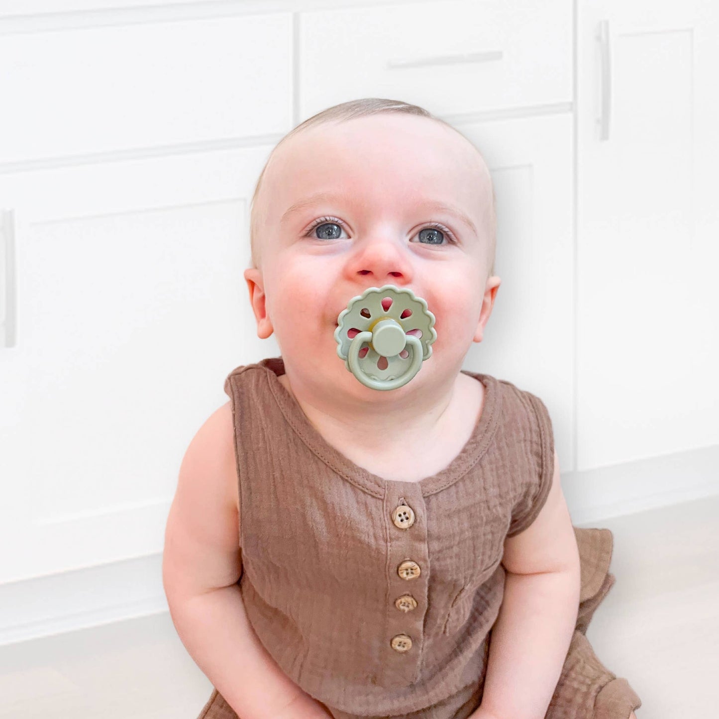 Natural Latex Pacifiers - Size 1 (0-6M) Sage & Dusty Blue