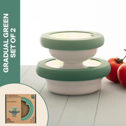 Glass Bowl Lids with Silicone Seal (Set/2) Gradual Green