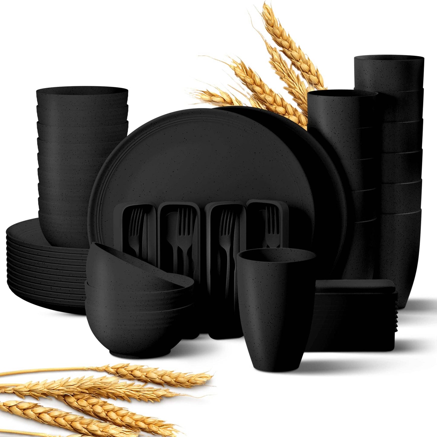 Greendish - Eco-Friendly Wheat Straw Dinnerware Combo Sets Reusable Kit