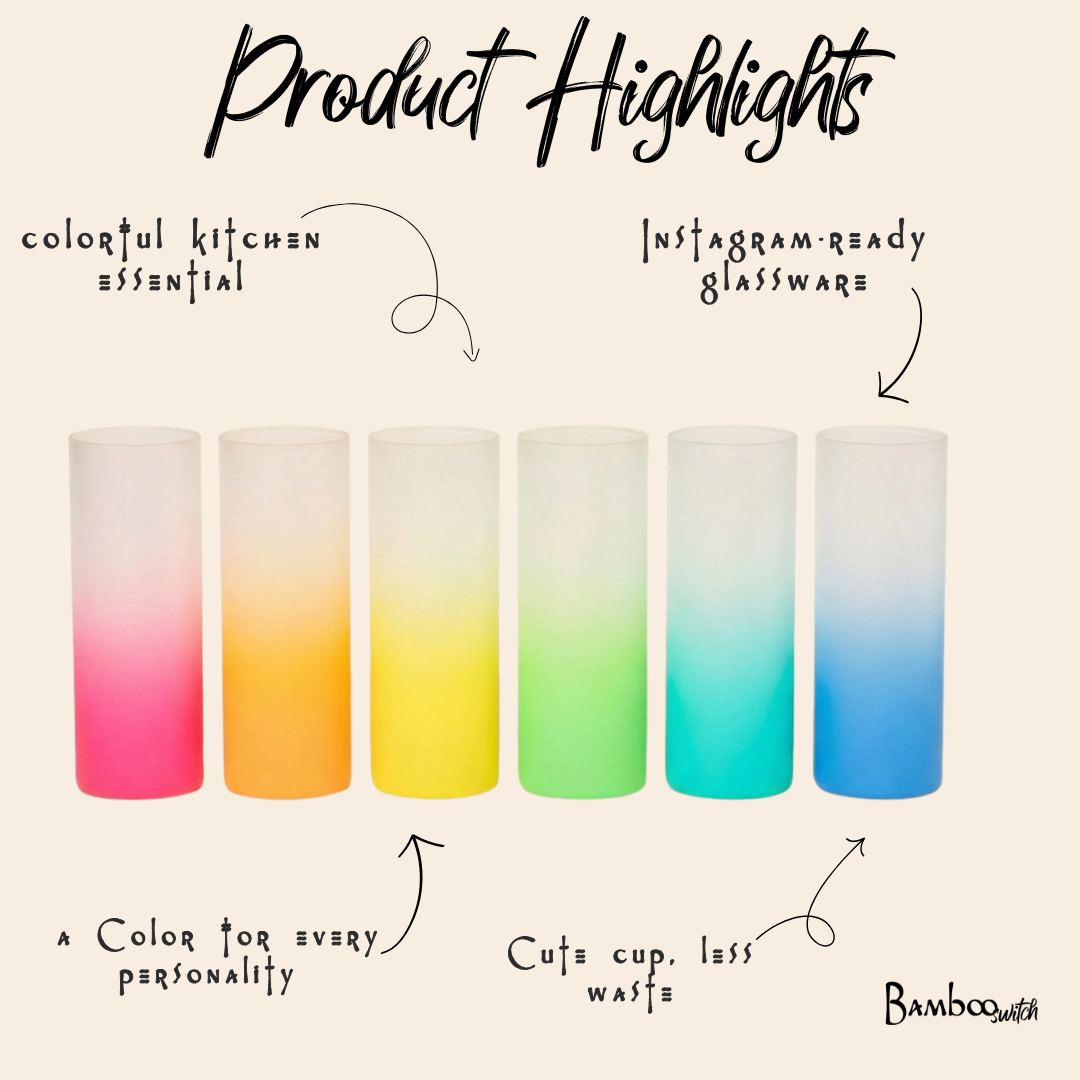Colored Glass Kitchen Cup
