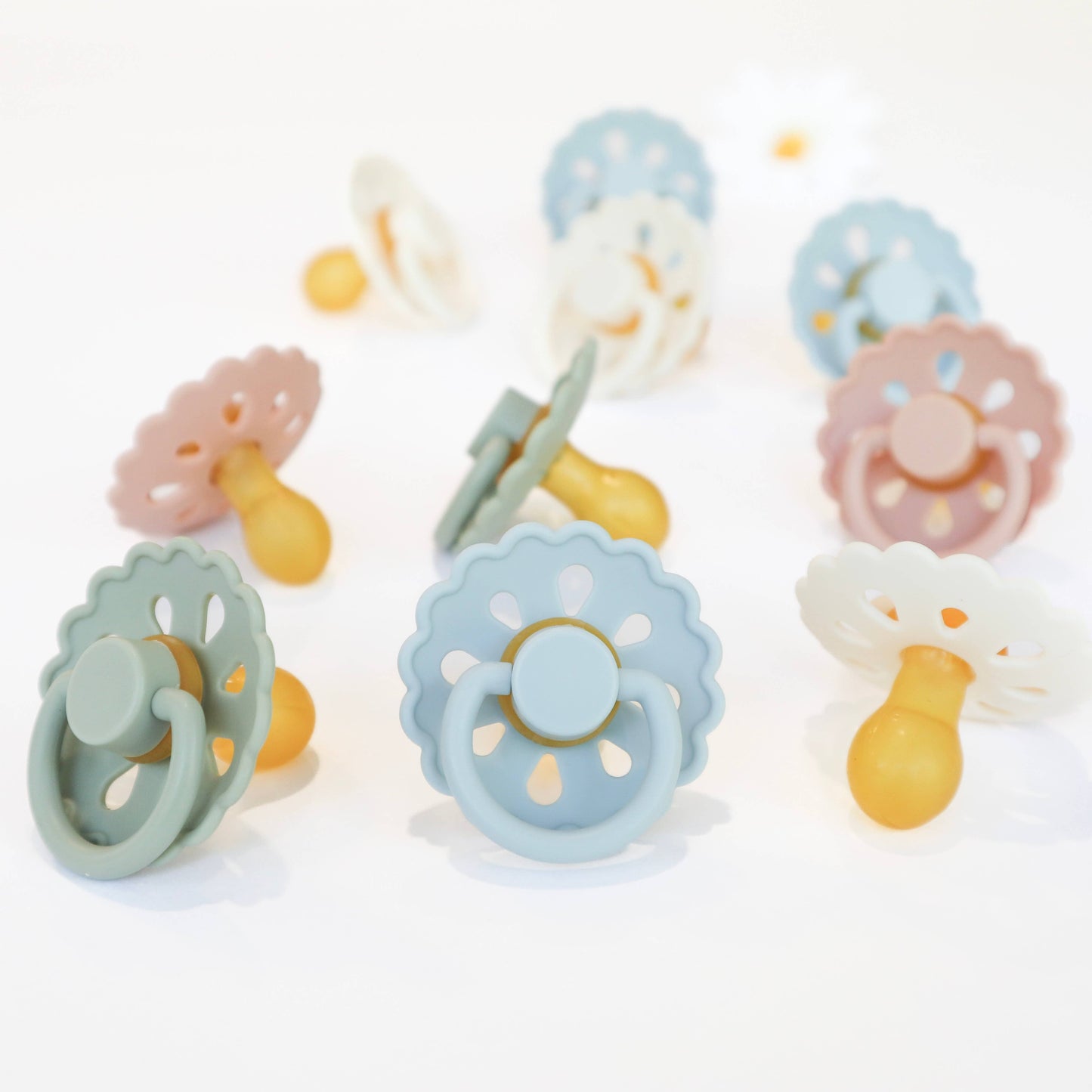 Natural Latex Pacifiers - Size 2 (6-18M) Blush & Cream