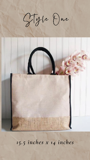 All The Things Jute Burlap Tote