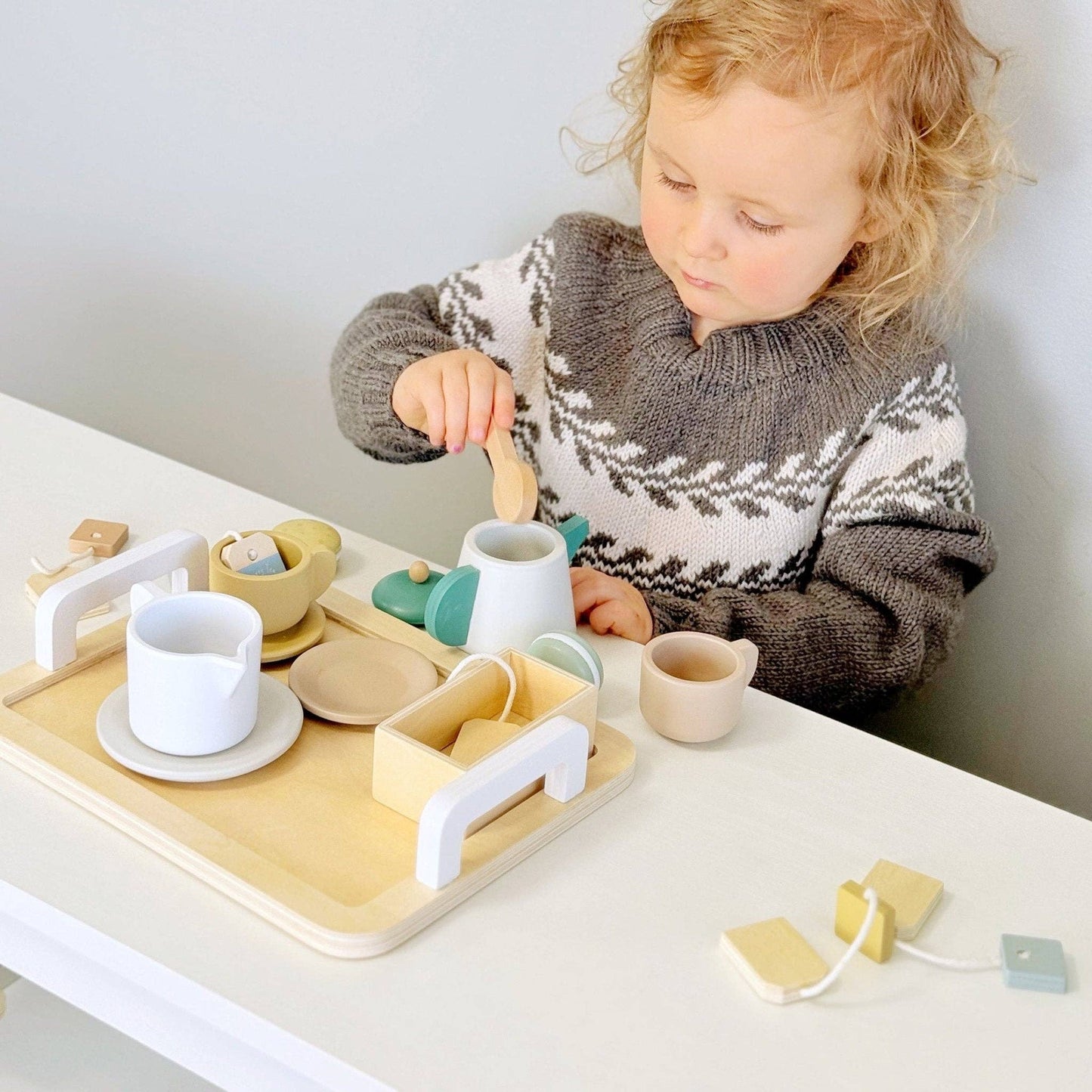 Wooden Tea Party Set  Pretend Play Tea Set Ages 3+