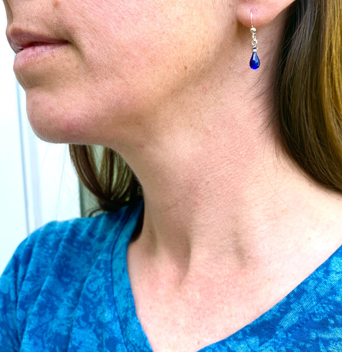 Sundrop Jewelry - Demi Glass Teardrop Earrings, Tiny and Colorful