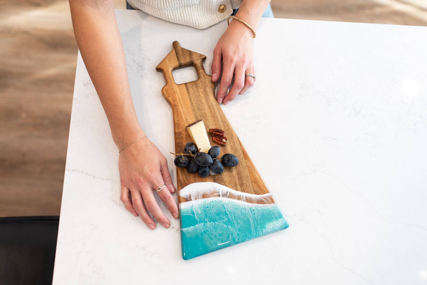 Light House Shaped Acacia Resin Board (NO TARIFFS)