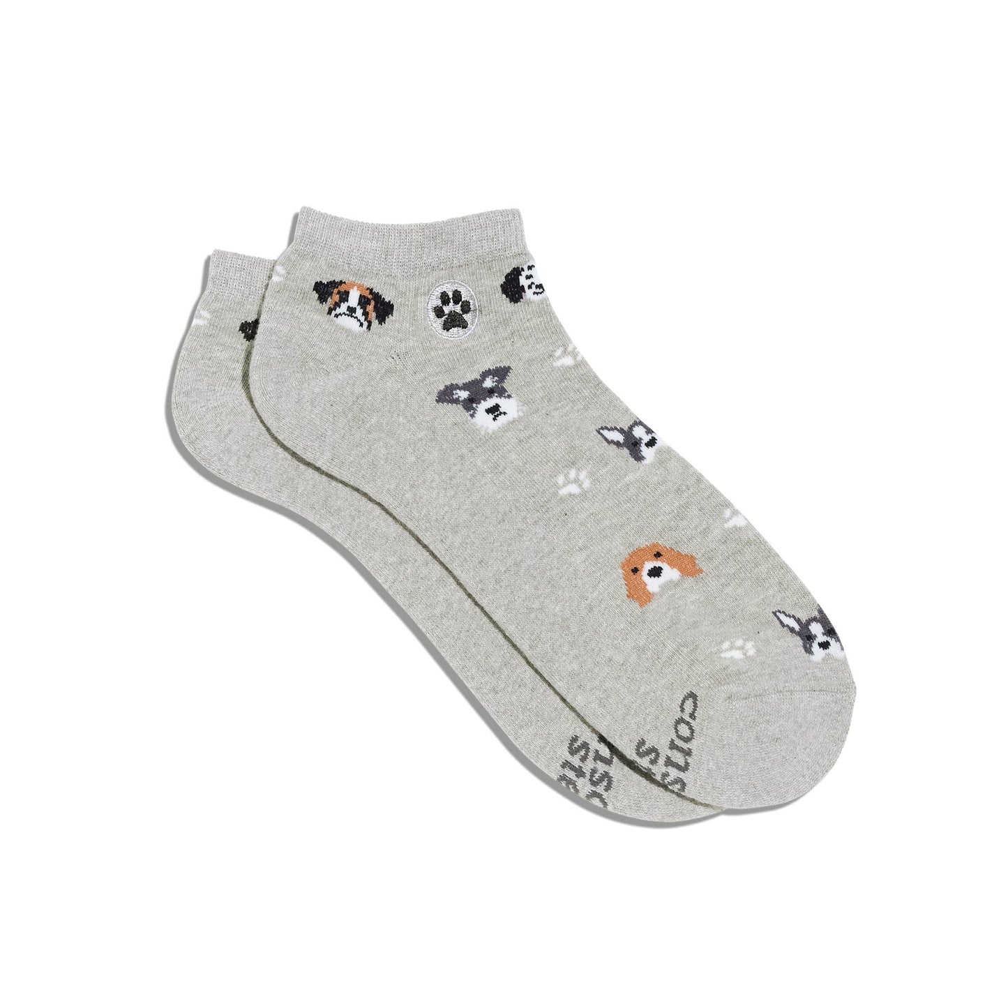 Conscious Step - Ankle Socks that Save Dogs | Gray Dogs