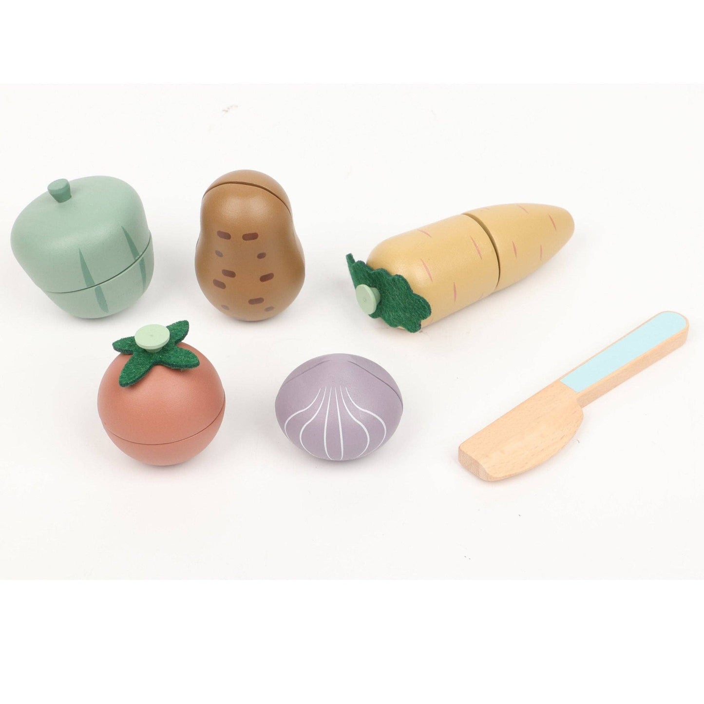 First Kitchen Play Set - Wood Vegetable Cutting Toy Set