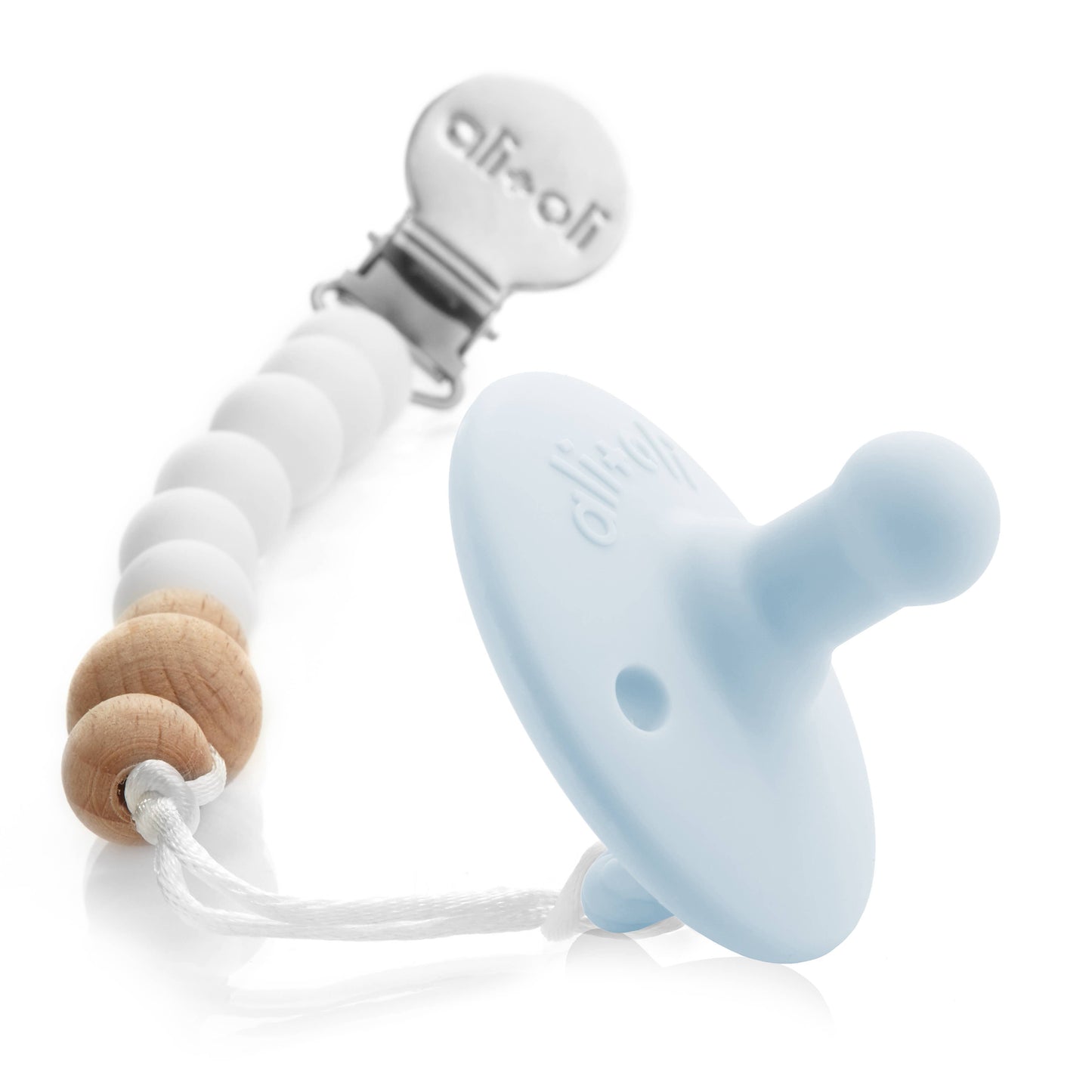 Ali+Oli - Pacifier Set Round (Iron & Sky)