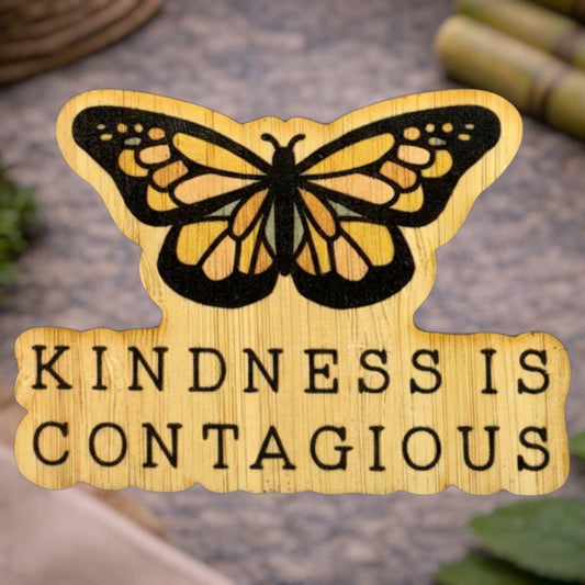 Bamboo Wood Stickers - Kindness is Contagious