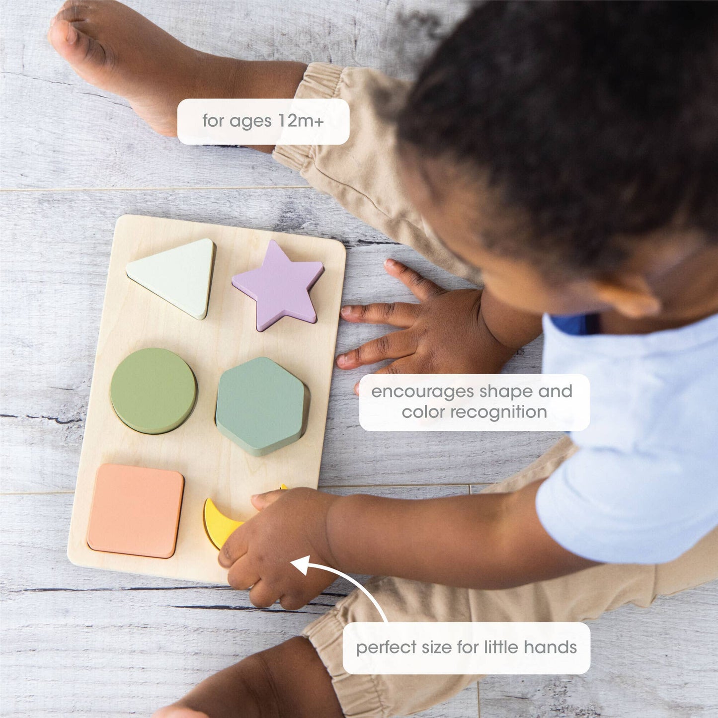 Pearhead - Wooden Shapes Puzzle, Developmental Learning Toy