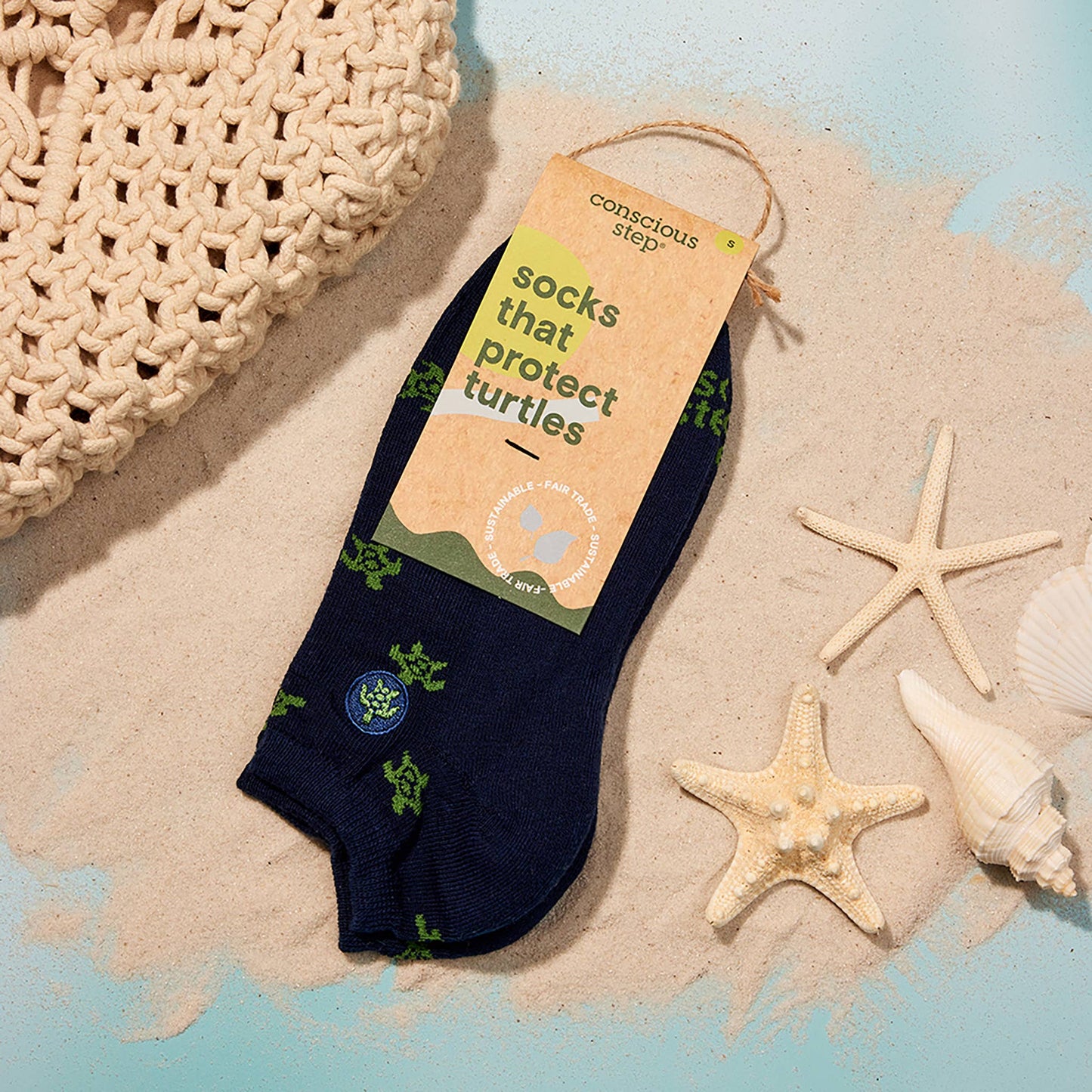 Conscious Step - Ankle Socks that Protect Turtles | Ocean Gifts