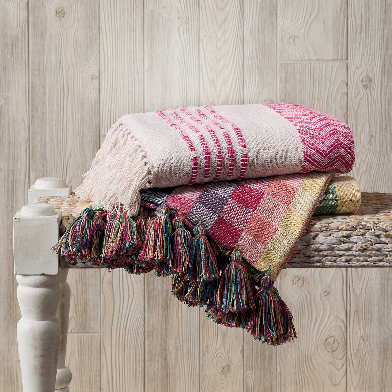 SERRV International - Rainbow Gingham Rethread Throw Blanket
