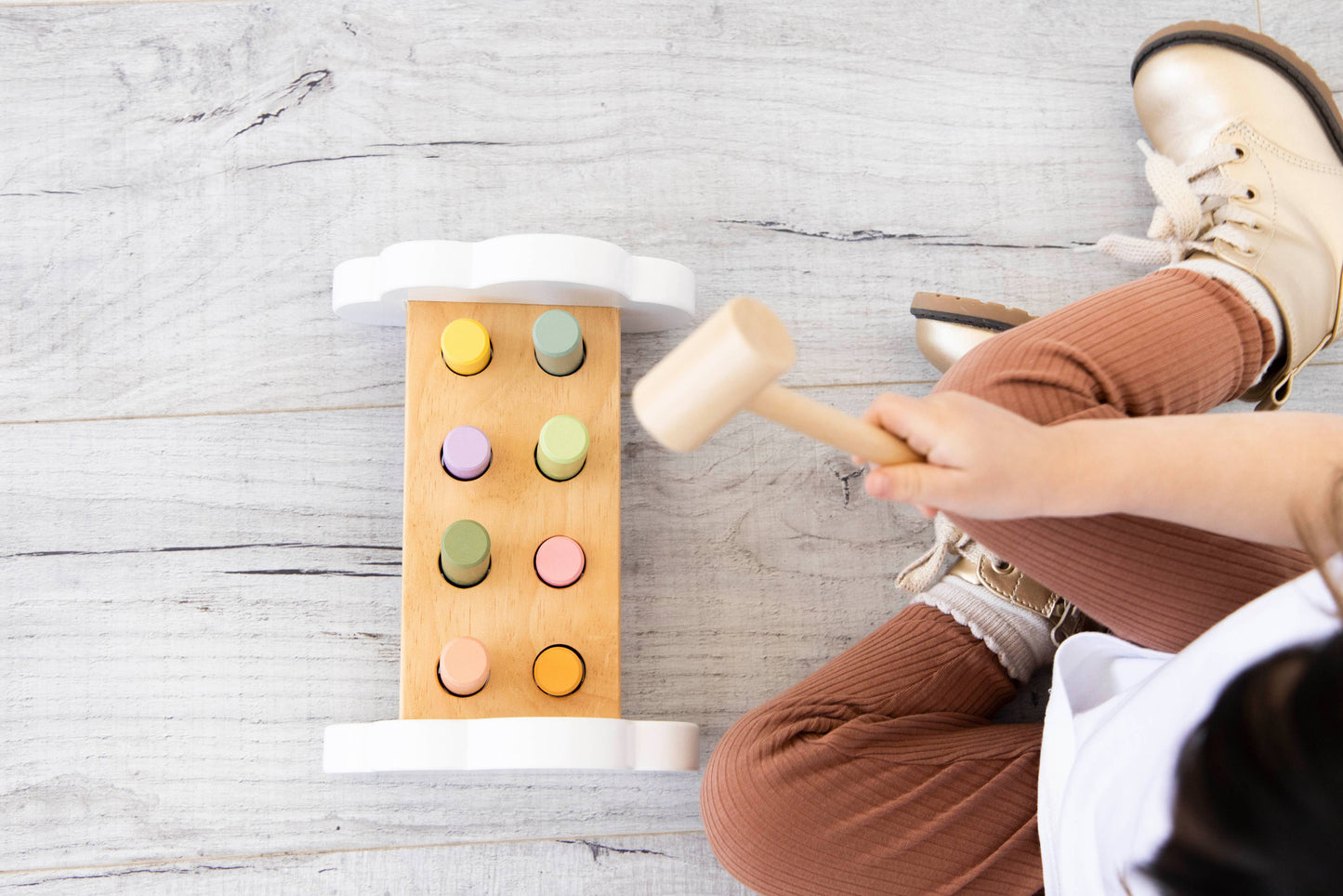 Pearhead - Wooden Hammer Bench Toy, Learning Toy