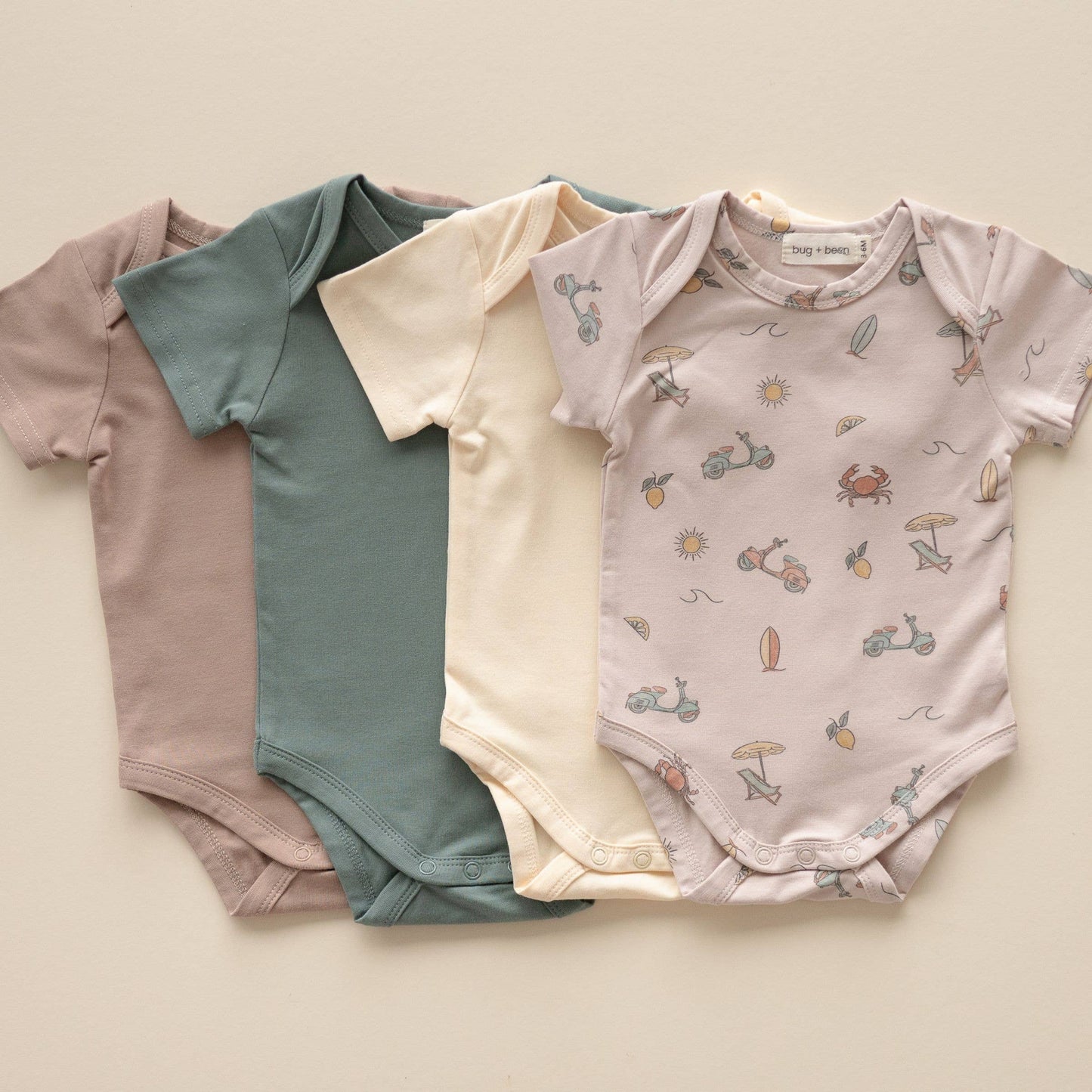 Organic Cotton Short Sleeve Bodysuit  Basil Green
