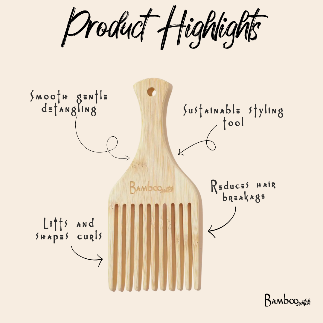Bamboo Hair Pick | Earth Day Bestseller