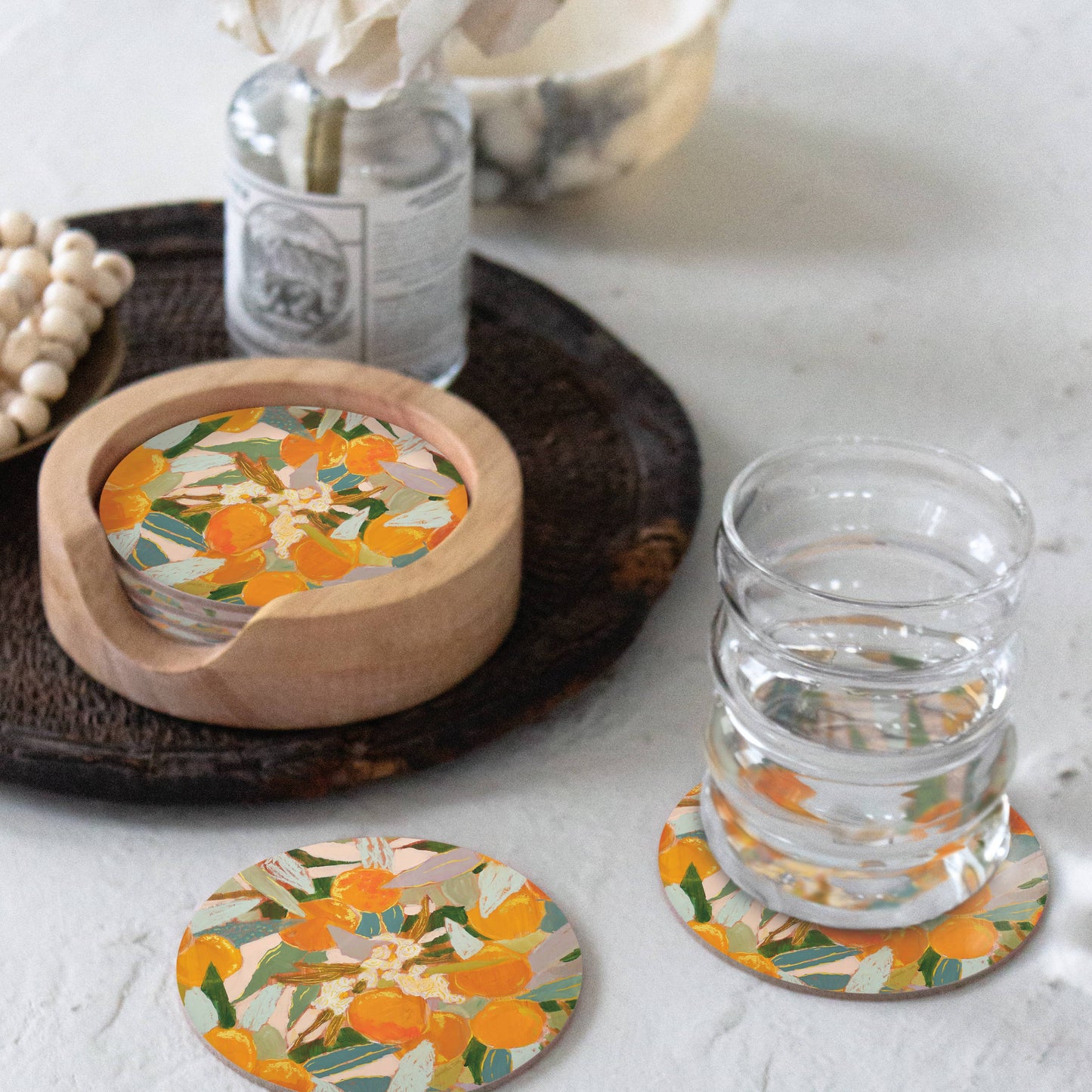 Orange Blossoms Seedlings Coaster