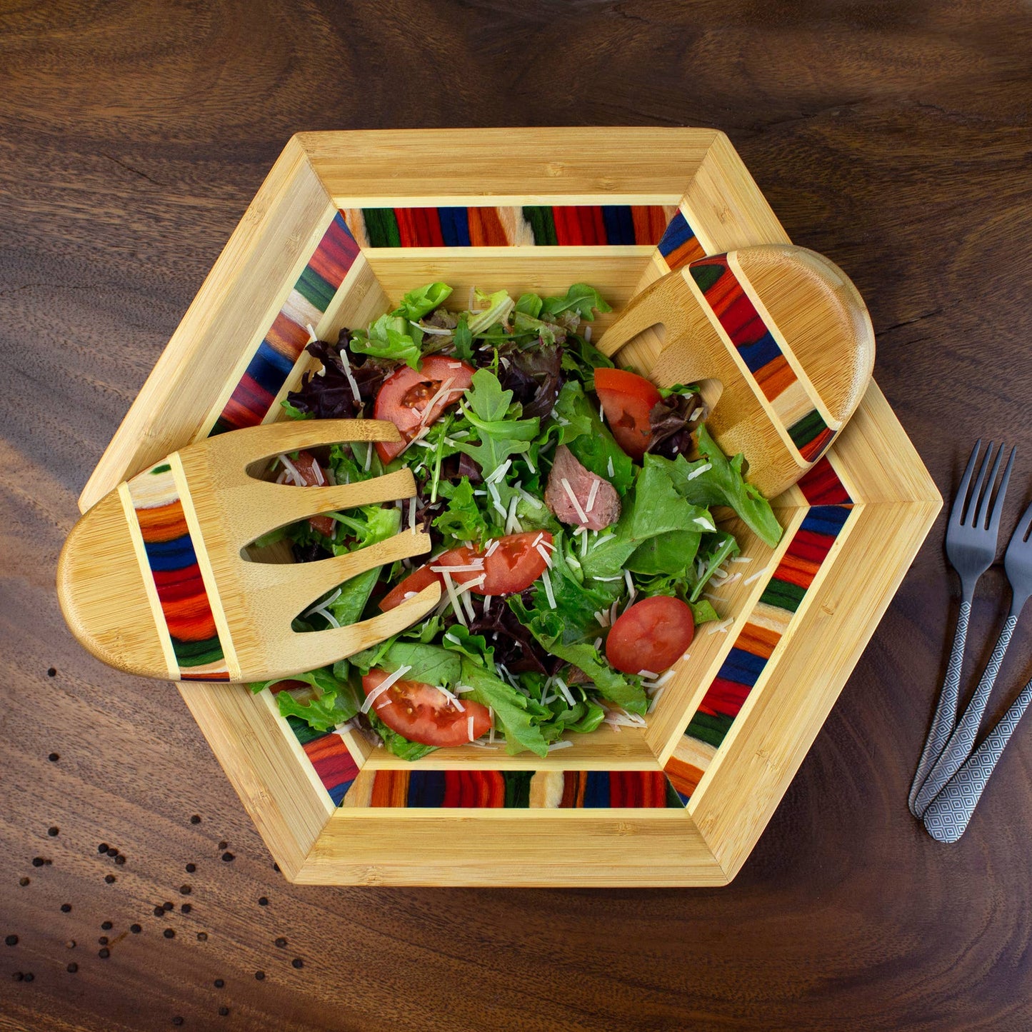 Totally Bamboo - Baltique® Marrakesh Collection Salad Bowl with Salad Hands