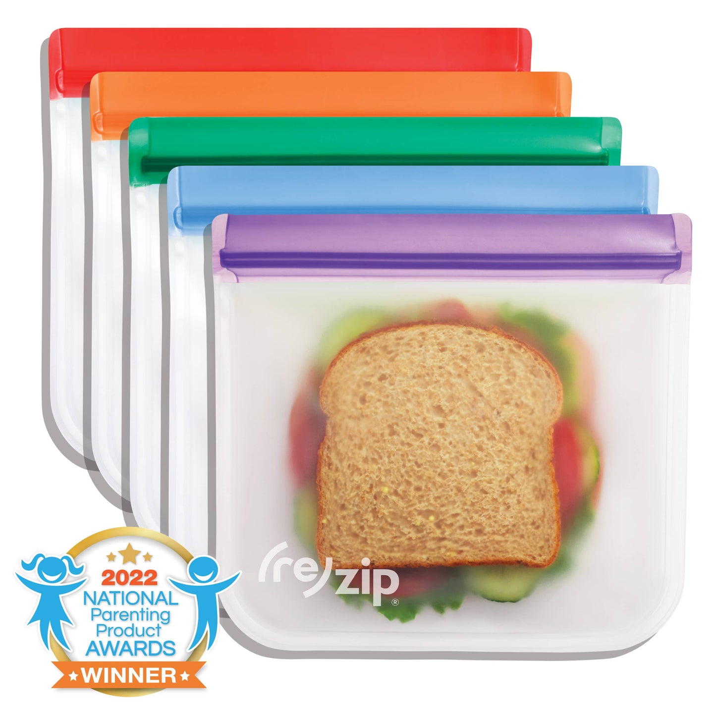 Reusable Flat Sandwich Bags - 5 Pack