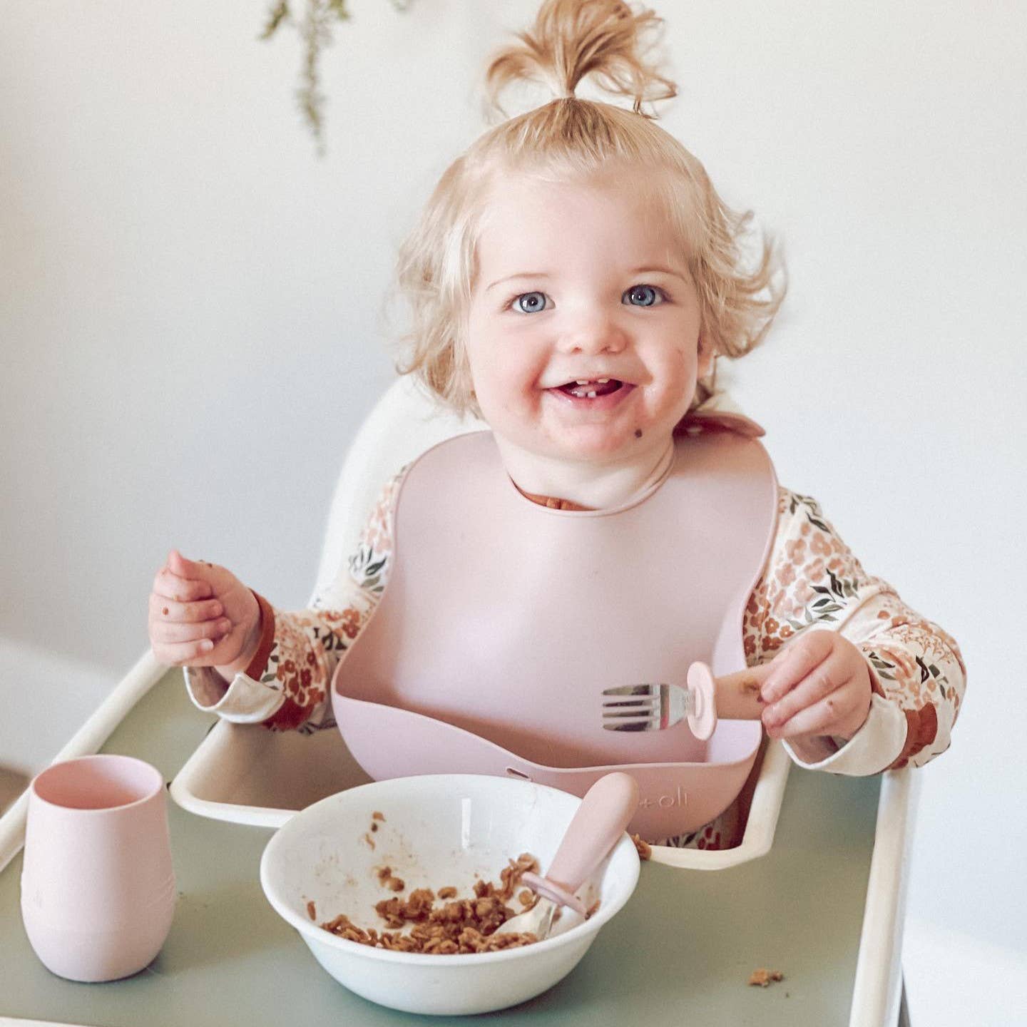 Ali+Oli - Ali+Oli Spoon & Fork Learning Set for Toddlers (Pink) 6m+