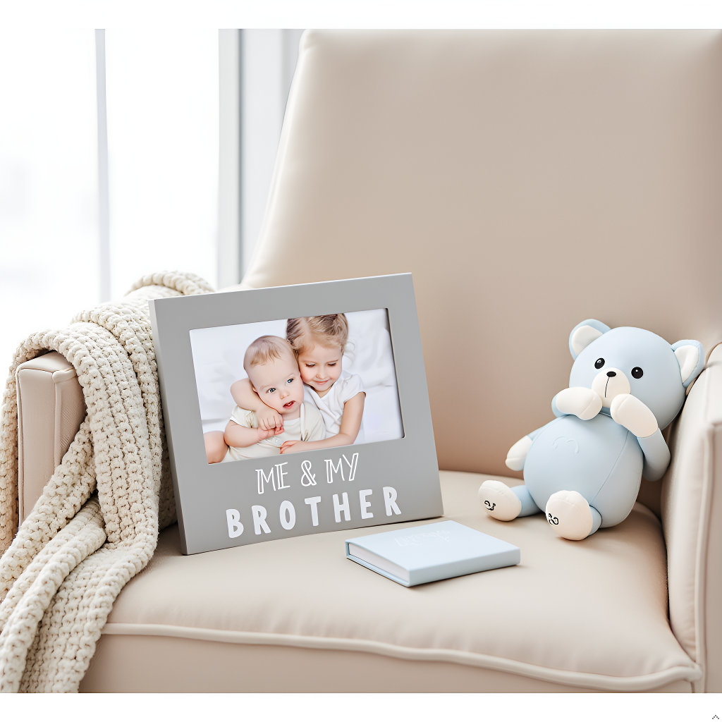 Pearhead - Me and My Brother Sentiment Picture Frame, Gray