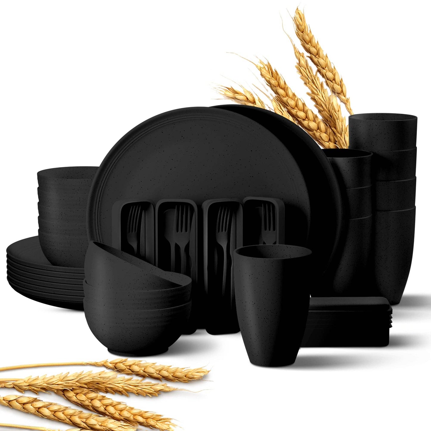 Greendish - Eco-Friendly Wheat Straw Dinnerware Combo Sets Reusable Kit