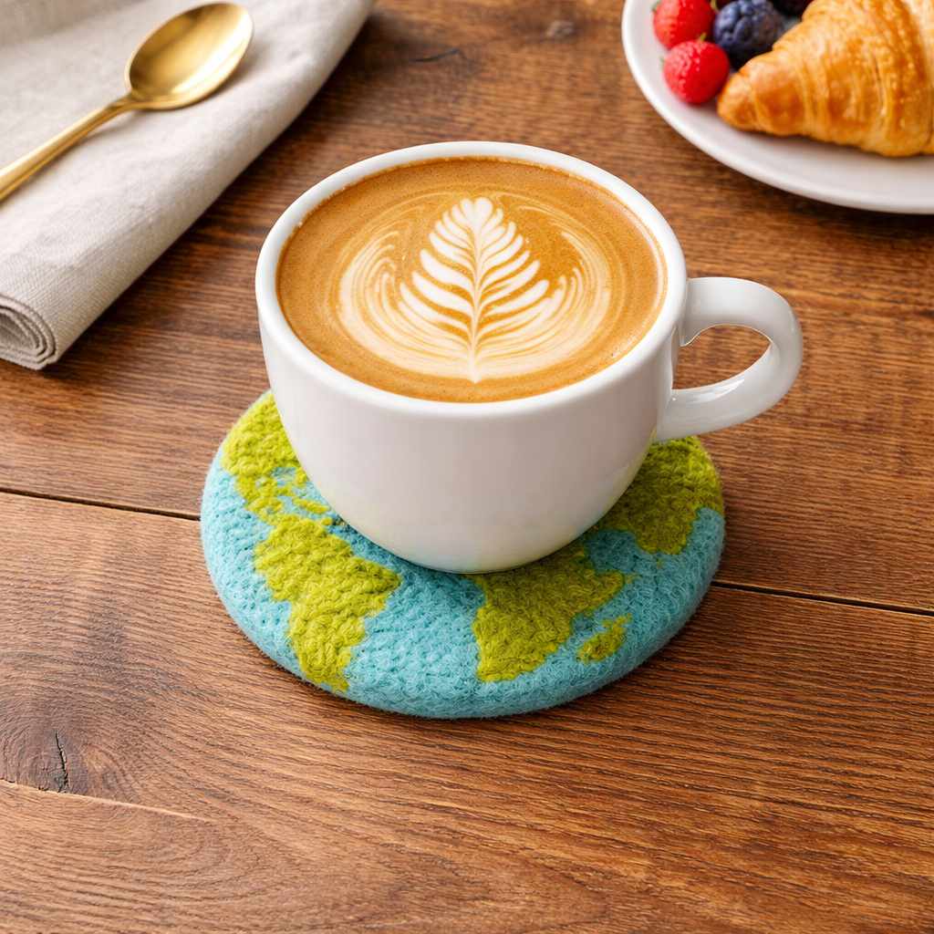 Felt Planet Earth Coasters - Set of 4