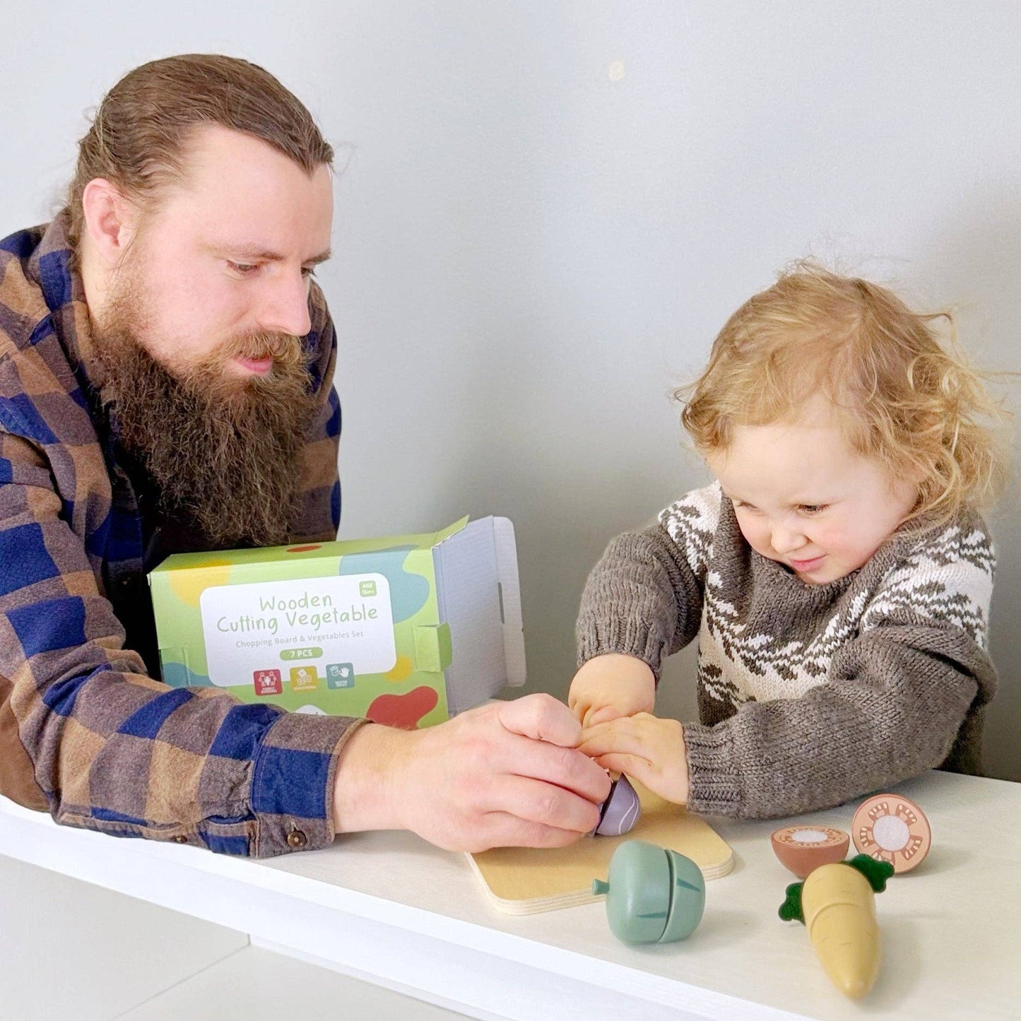 First Kitchen Play Set - Wood Vegetable Cutting Toy Set
