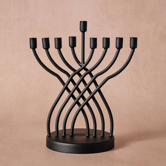 Ten Thousand Villages - Sudaul Criss Cross Iron Menorah