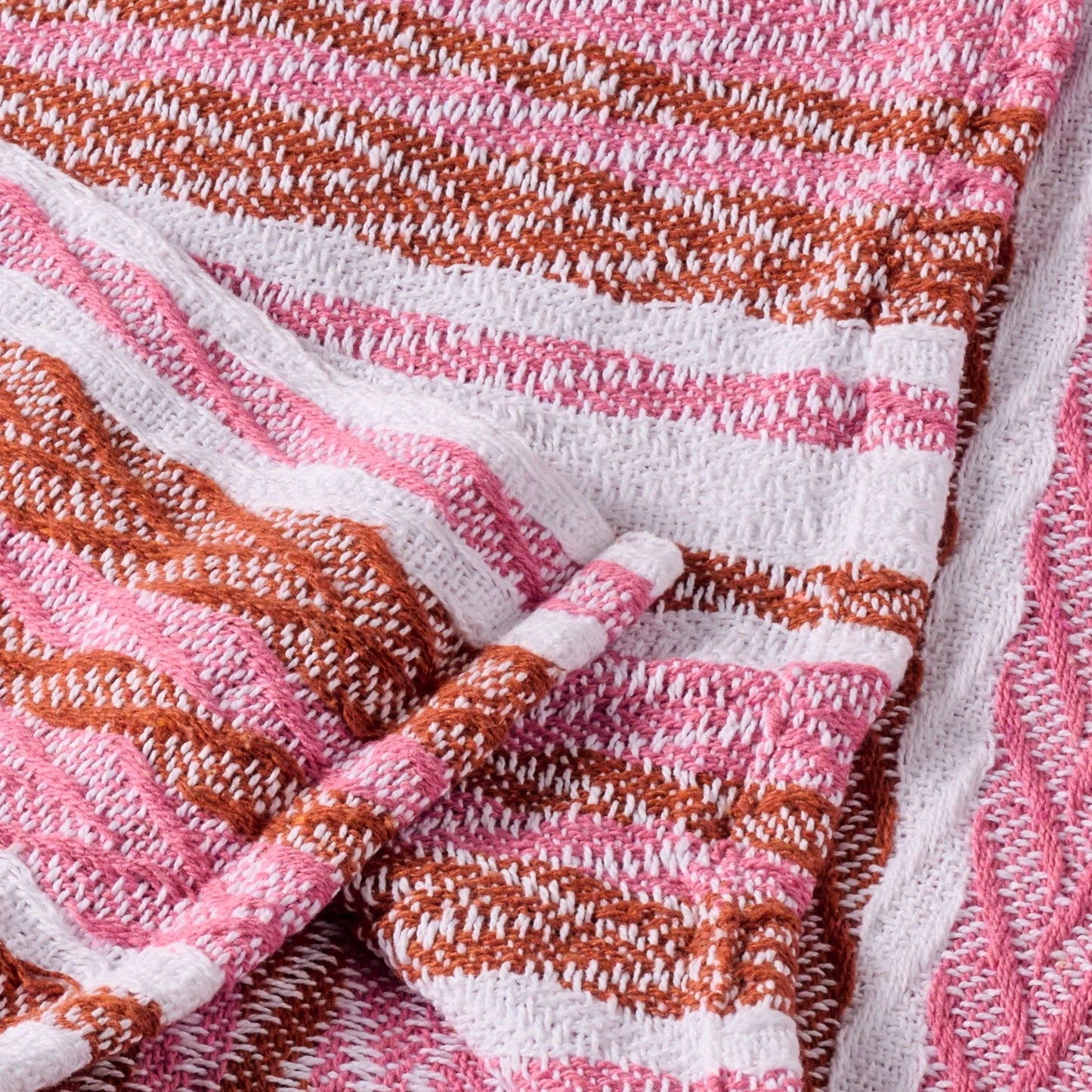 Ten Thousand Villages - Garmee Upcycled Cotton Beach Blanket - Pink