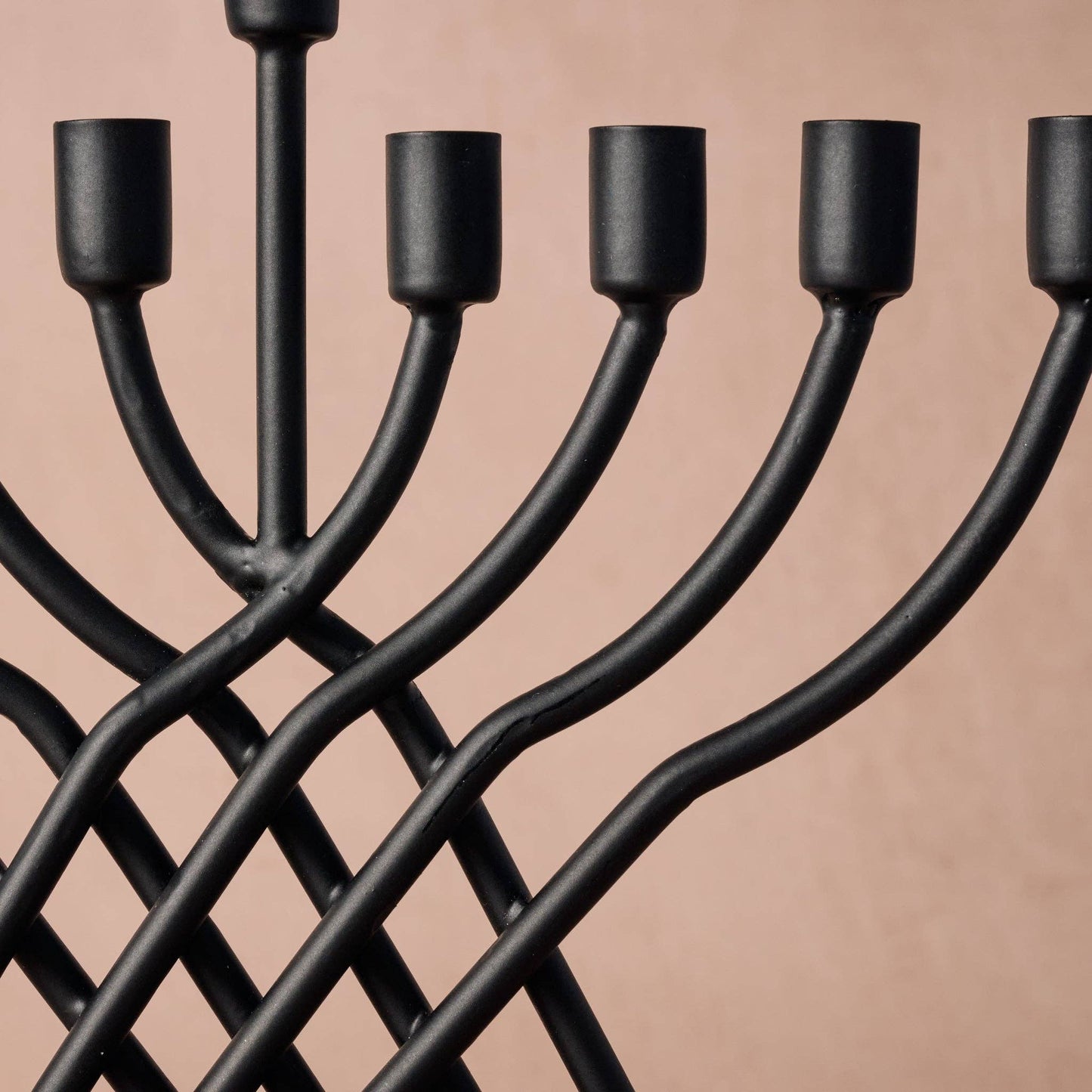 Ten Thousand Villages - Sudaul Criss Cross Iron Menorah