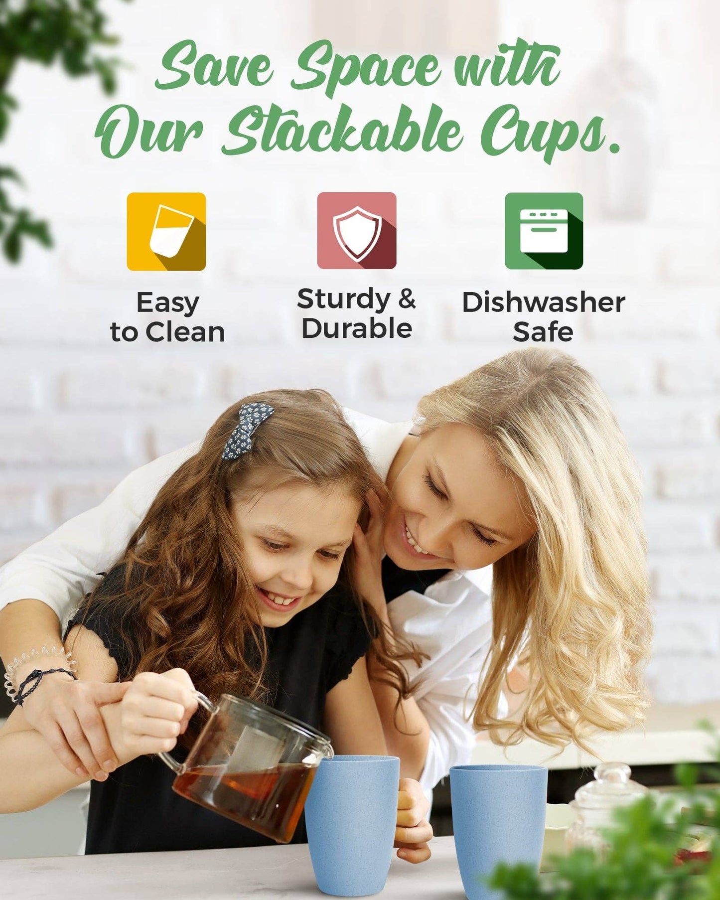 Greendish - Eco-Friendly Wheat Straw Drinking Cups Sets Lightweight