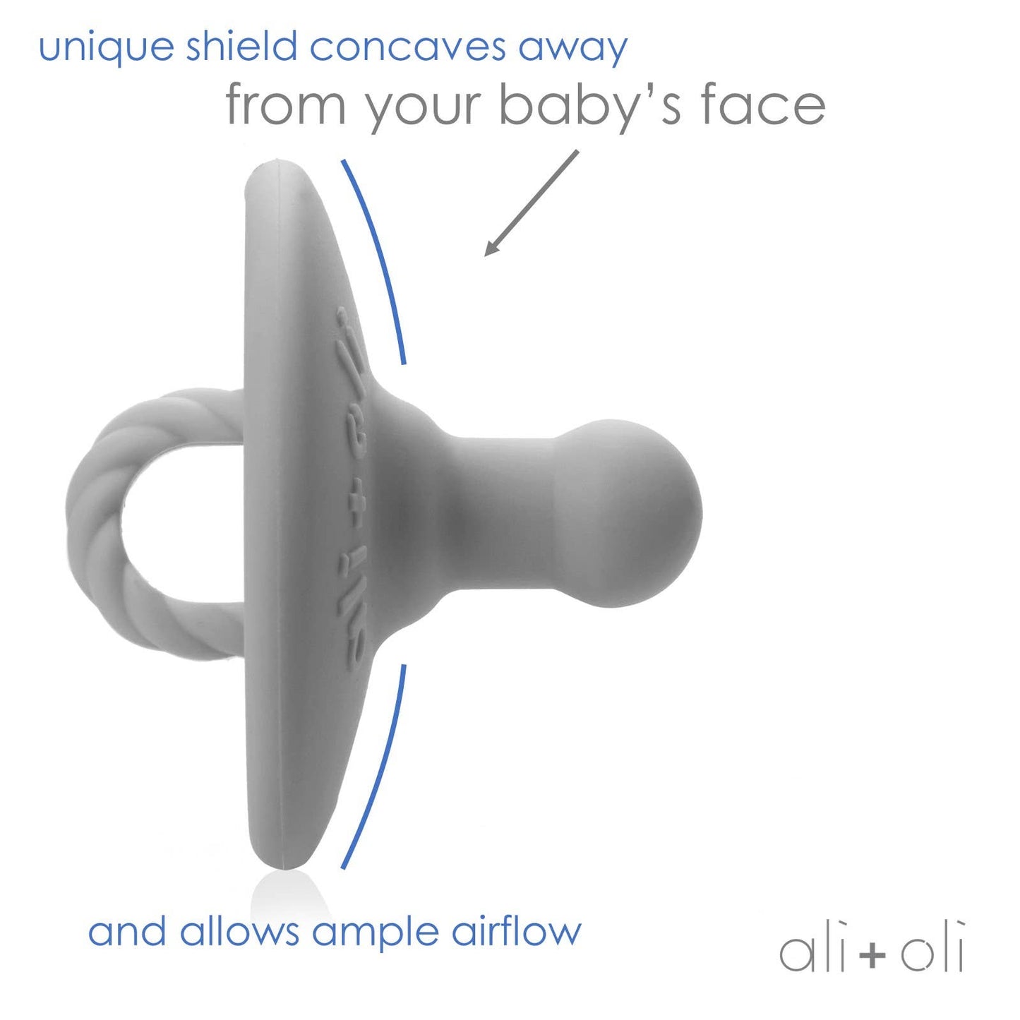 Ali+Oli - Pacifier Set Round (Iron & Sky)
