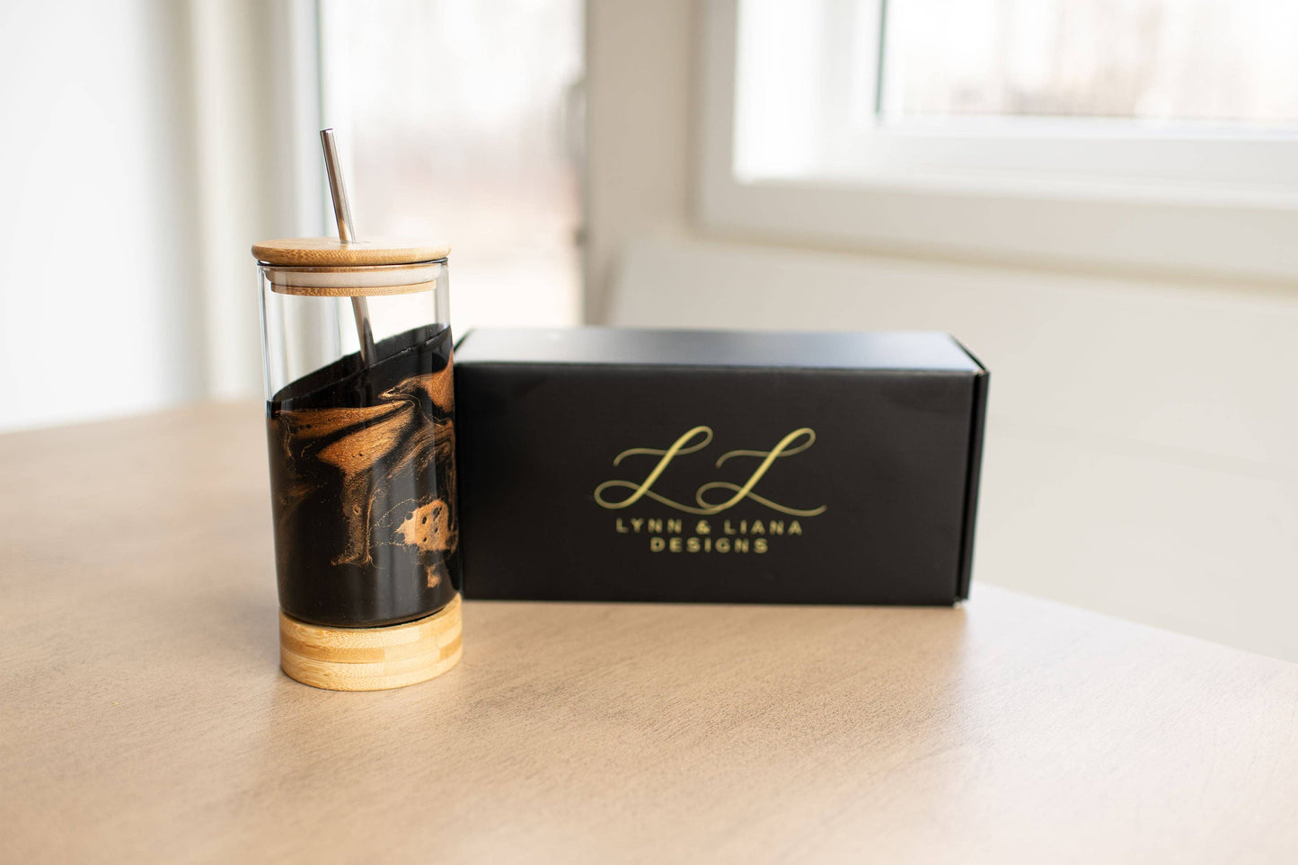NEW!!! Resin Accented Glass Tumblers (No Tariffs)