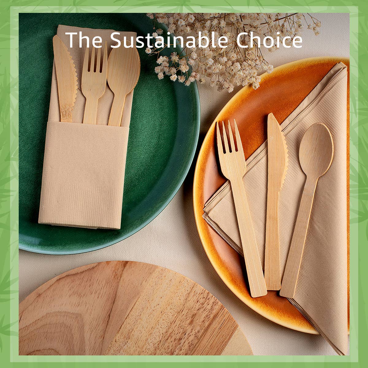 Ibambo - Ibambo Bamboo Entertain Dinner Napkins - 200 Pack - 3 Ply