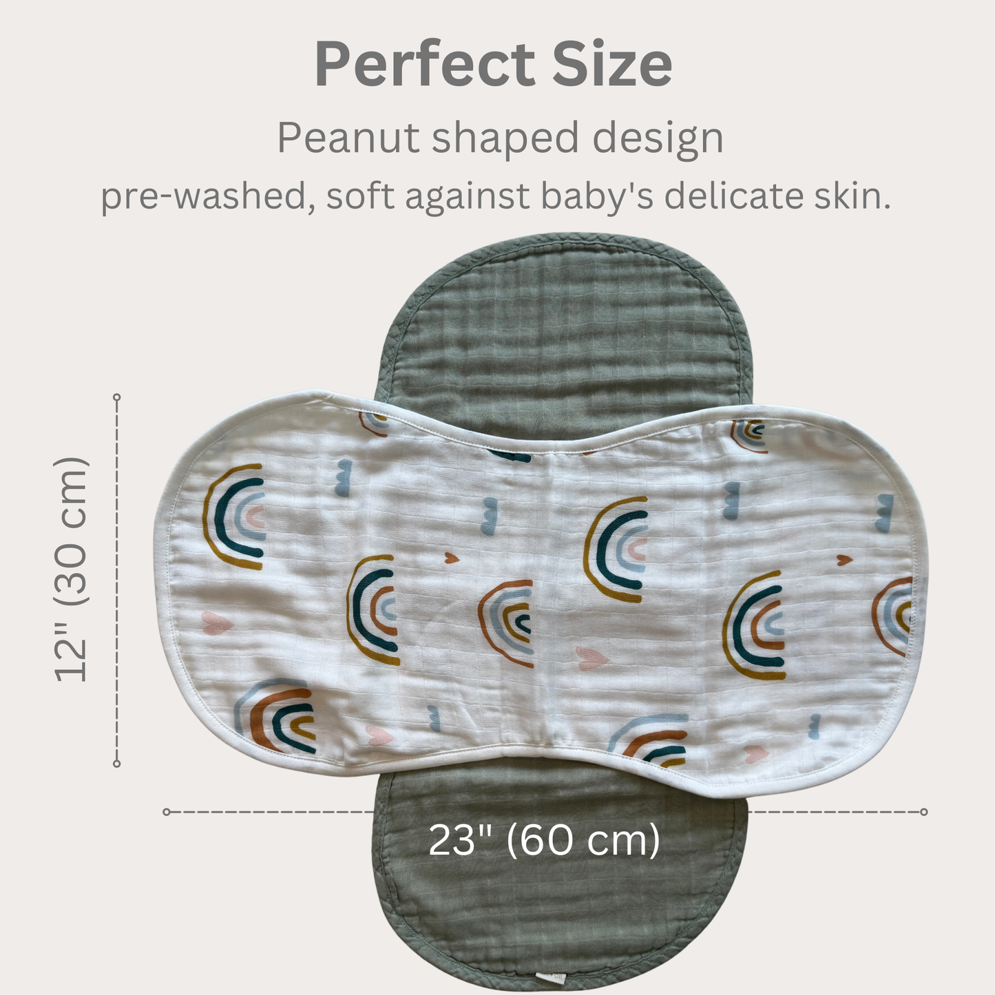 Ali+Oli - Bamboo Muslin Burp Cloth Set 2-Pack (Rainbow/Apple)