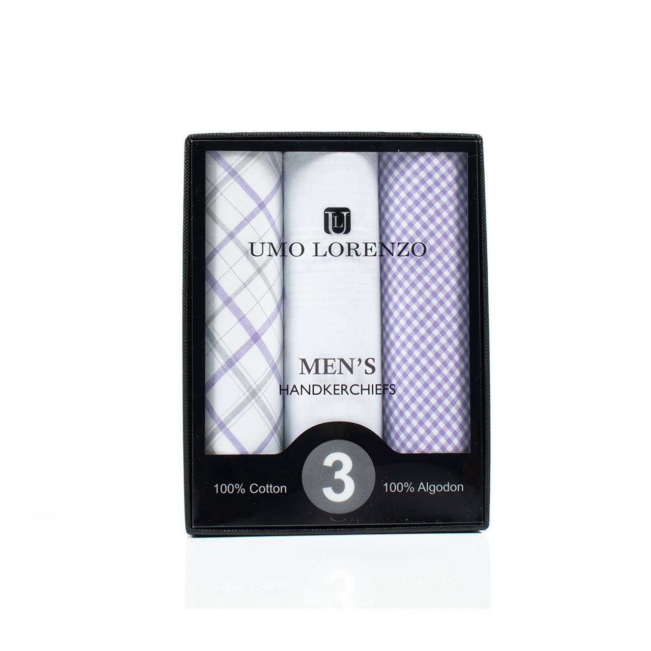 Men's Boxed Fancy Cotton Handkerchiefs 3pcs Set