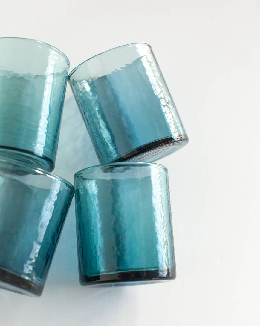 Handblown Hammered Glasses | Set of 4