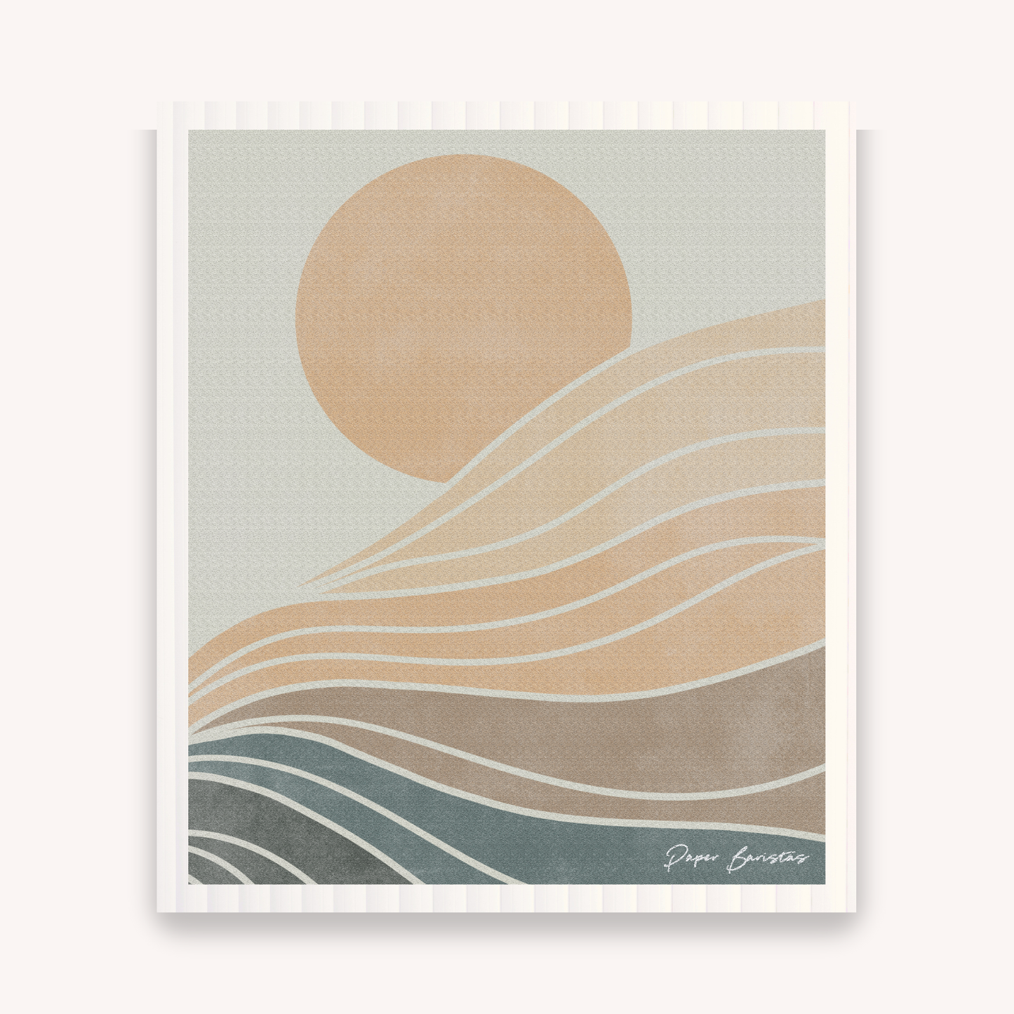 Paper Baristas - Set of 3 Swedish Dishcloth: Landscape Line Combo