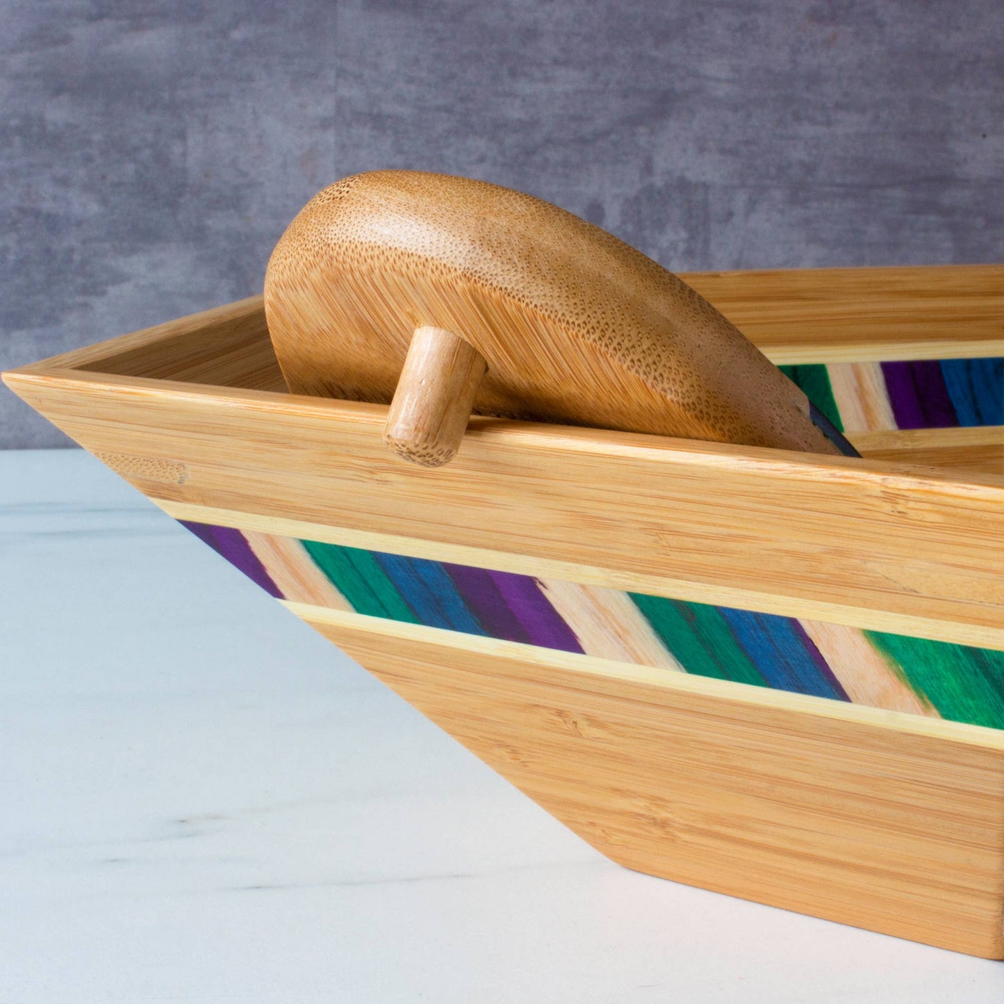 Totally Bamboo - Baltique® Mumbai Collection 14" Salad Bowl with Salad Hands