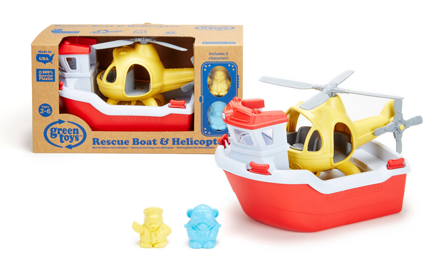 Green Toys - Rescue Boat & Helicopter