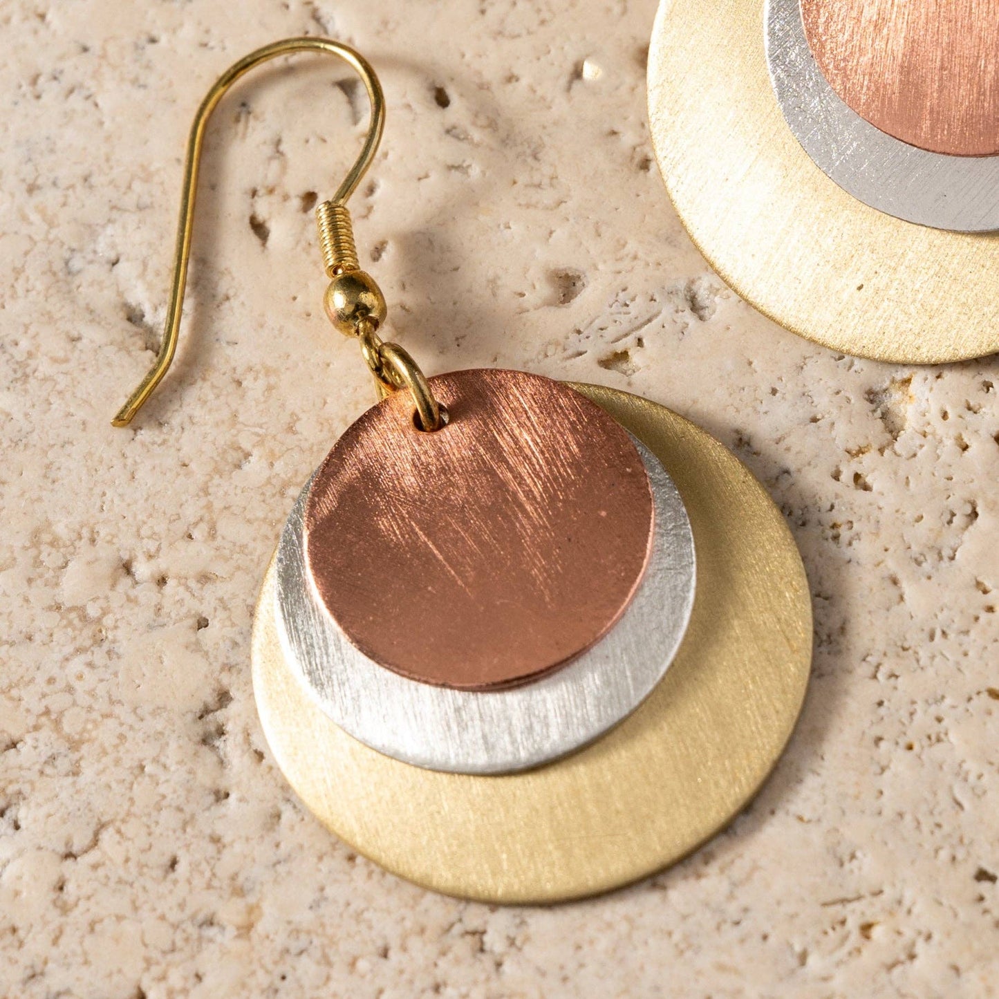 Ten Thousand Villages - Jharana Layered Disc Earrings