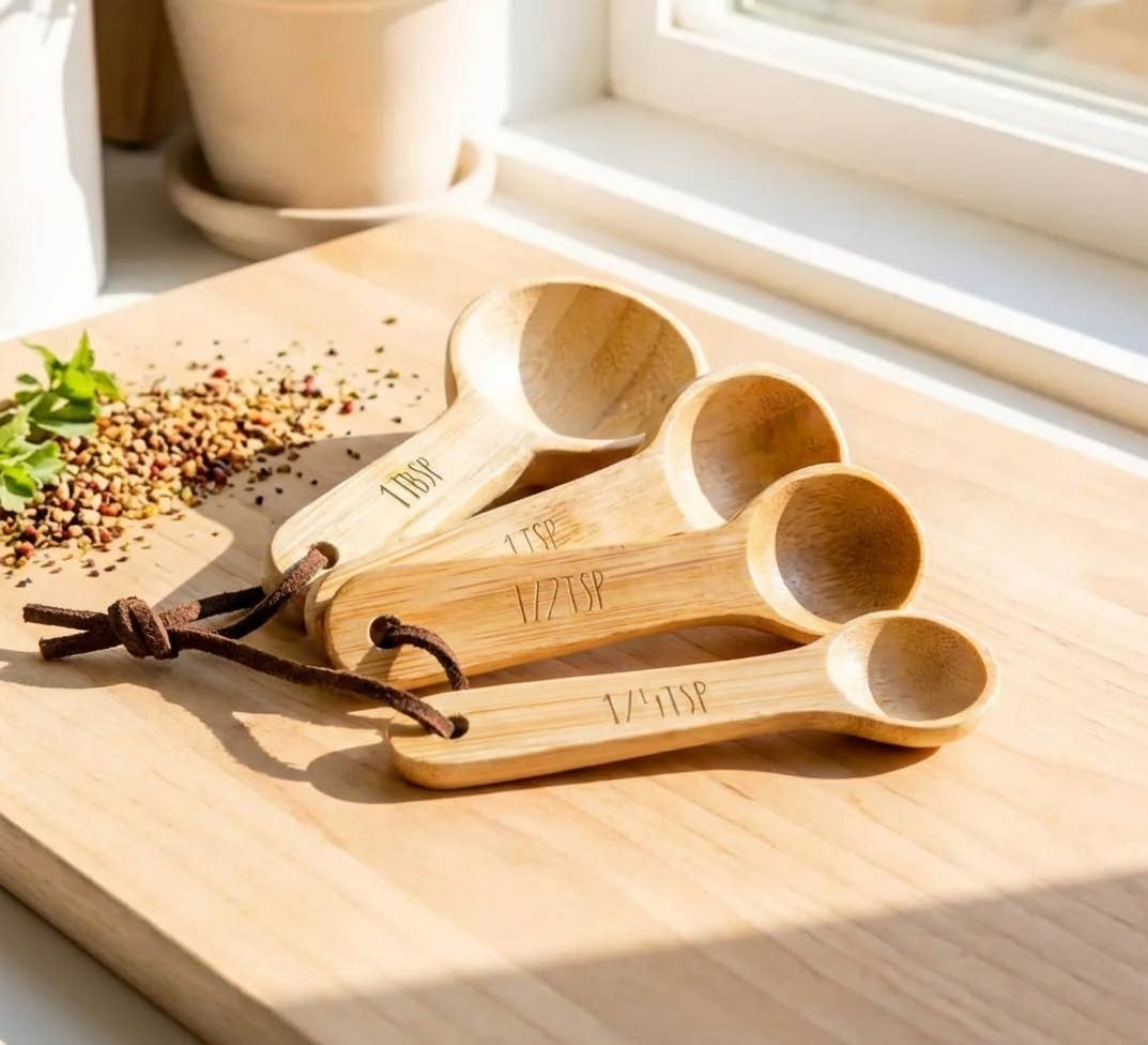 Bamboo Teaspoon Measuring Set