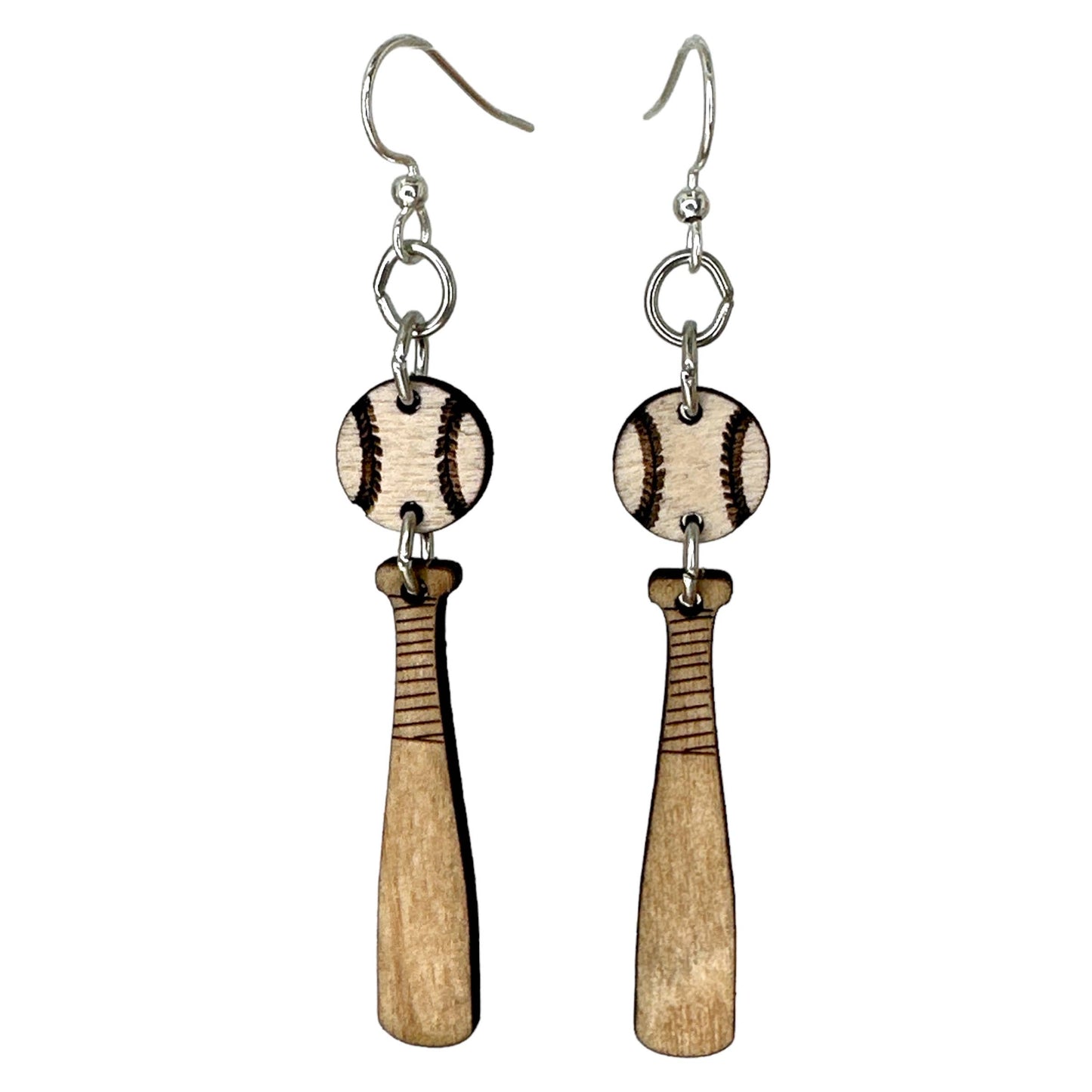Green Tree Jewelry - Baseball Bat Earrings # 1326